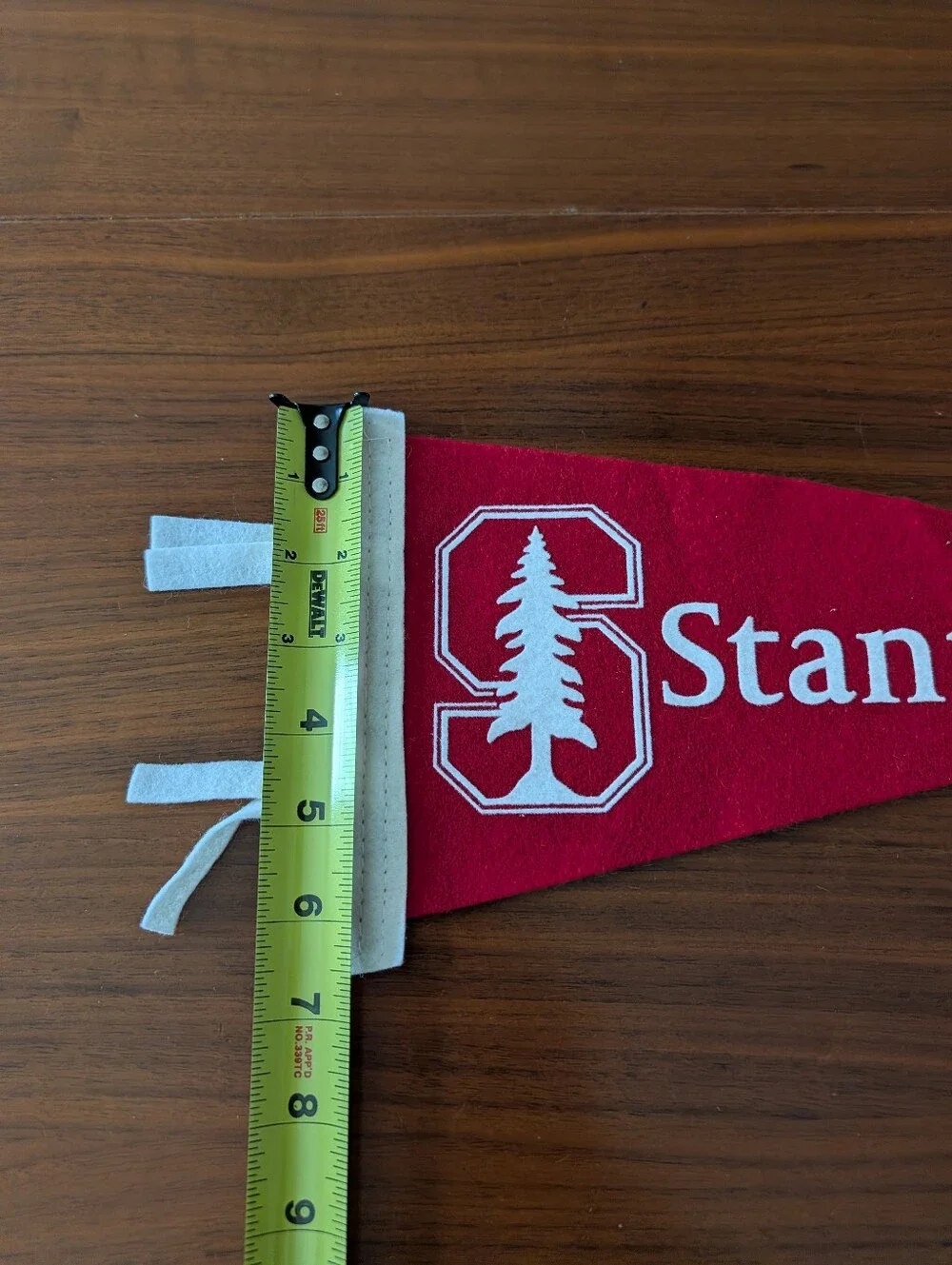 Stanford University Red Felt Pennant Pre Owned Tip Damage